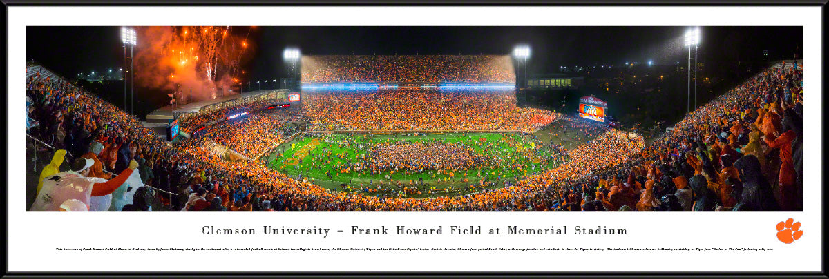 Clemson University - Frank Howard Field at Memorial Stadium - Storm the Field - Standard Frame