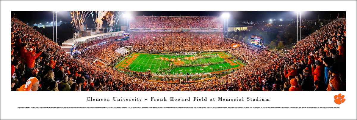 Clemson University - Frank Howard Field at Memorial Stadium - Unframed Poster