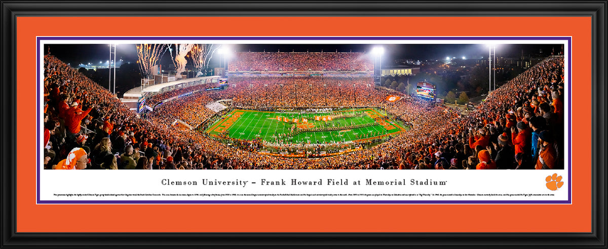 Clemson University - Frank Howard Field at Memorial Stadium - Deluxe Frame with Double Mat