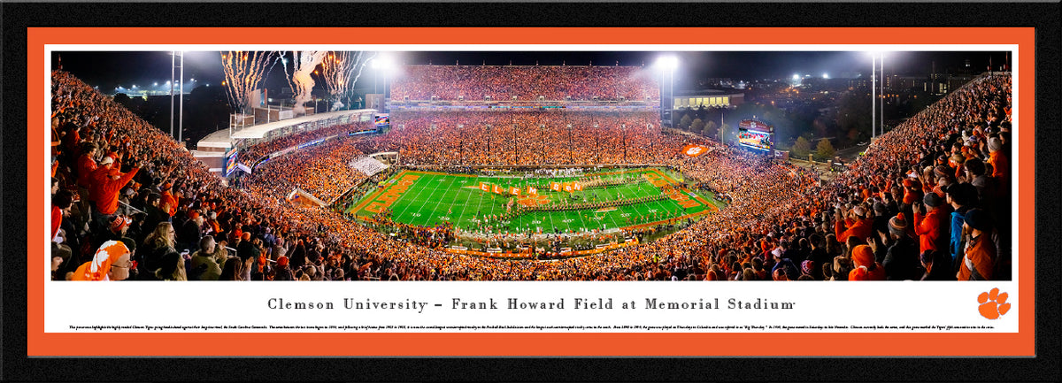 Clemson University - Frank Howard Field at Memorial Stadium - Select Frame with Single Mat