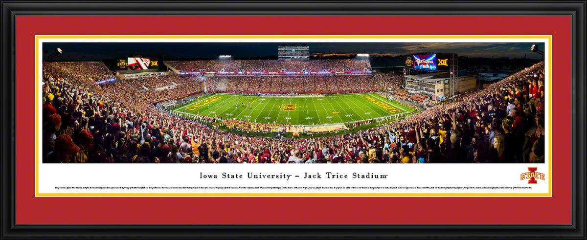 Iowa State Cyclones - Jack Trice Stadium Night Game - Deluxe Frame with Double Mat