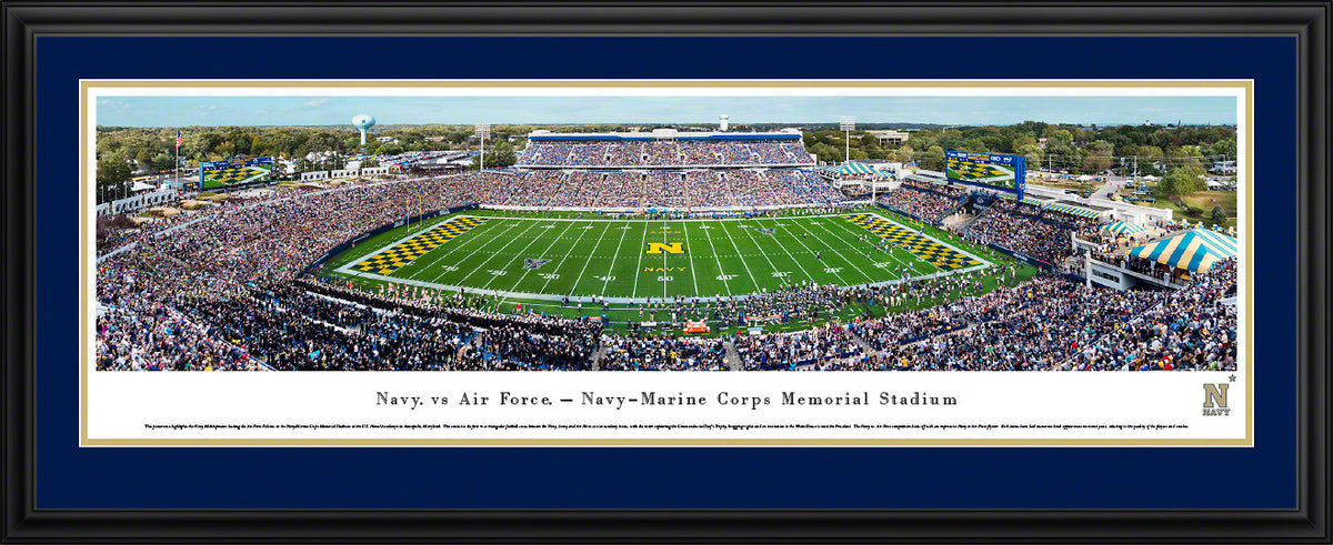 Navy Midshipmen - Navy-Marine Corps Memorial Stadium - Deluxe Frame with Double Mat