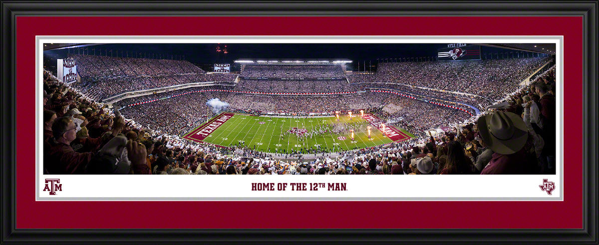 Texas A&M University - Kyle Field - Home of the 12th Man - Deluxe Frame with Double Mat