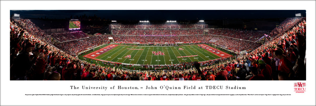 Houston Cougars - John O'Quinn Field at TDECU Stadium - Unframed