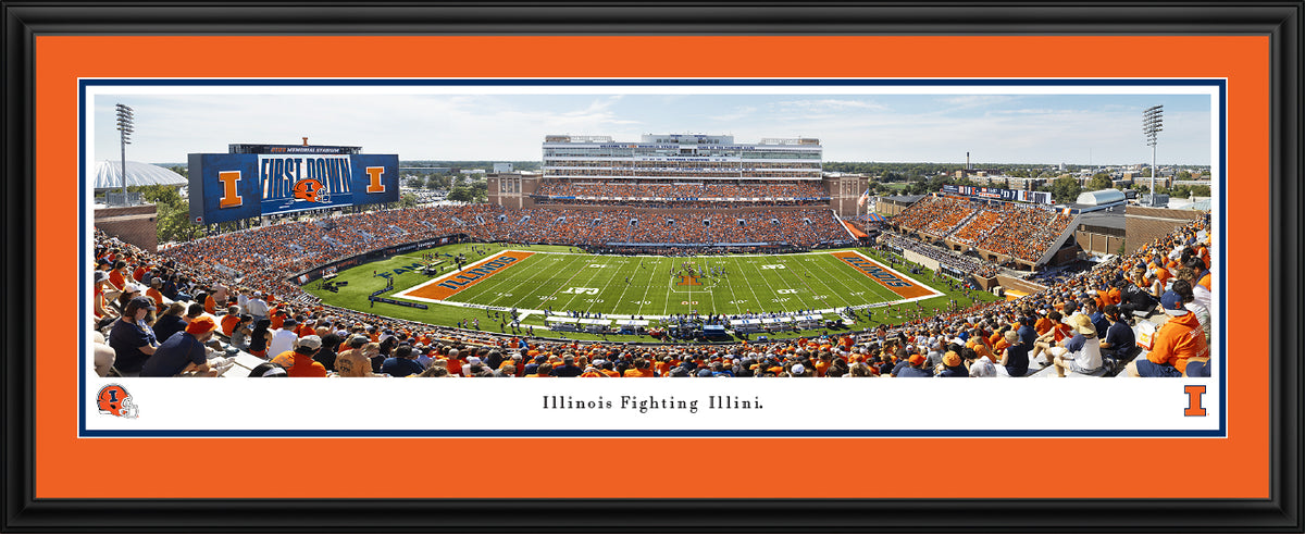 Illinois Fighting Illini - Memorial Stadium - Deluxe Frame with Double Mat