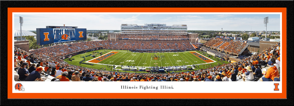 Illinois Fighting Illini - Memorial Stadium - Select Frame with Single Mat