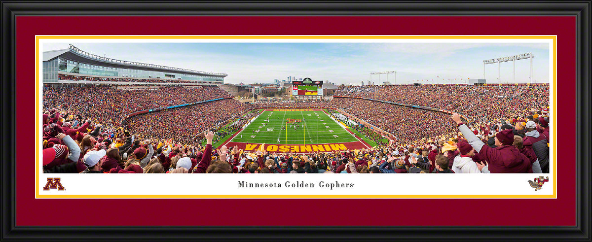 Minnesota Golden Gophers - Huntington Bank Stadium - Deluxe Frame with Double Mat