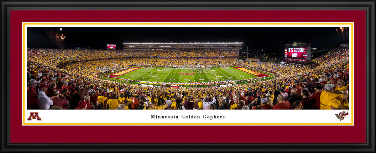 Minnesota Golden Gophers - Huntington Bank Stadium - Deluxe Frame with Double Mat