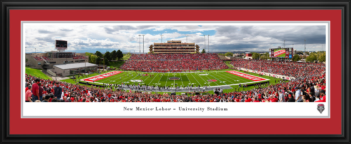 New Mexico Lobos - University Stadium - Deluxe Frame with Double Mat