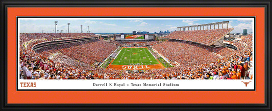 University of Texas - Darrell K Royal Stadium Endzone - Deluxe Frame with Double Mat