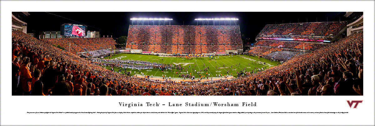 Virginia Tech Hokies - Lane Stadium Night Game - Unframed Poster