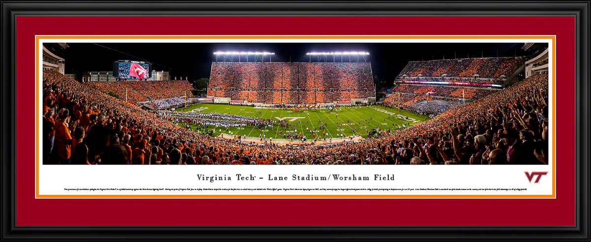 Virginia Tech Hokies - Lane Stadium Night Game - Deluxe Frame with Double Mat