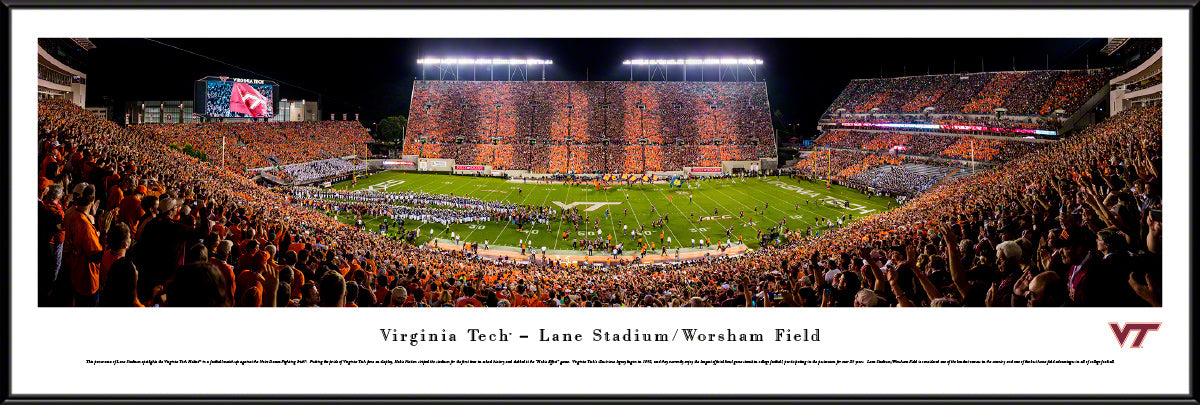 Virginia Tech Hokies - Lane Stadium Night Game - Standard Frame