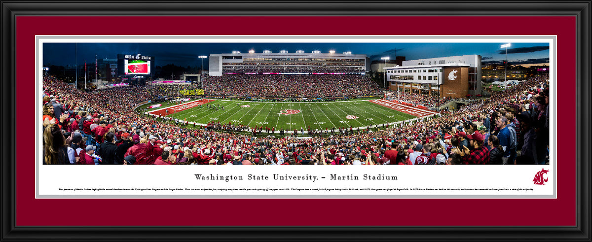 Washington State Cougars - Martin Stadium - Deluxe Frame with Double Mat